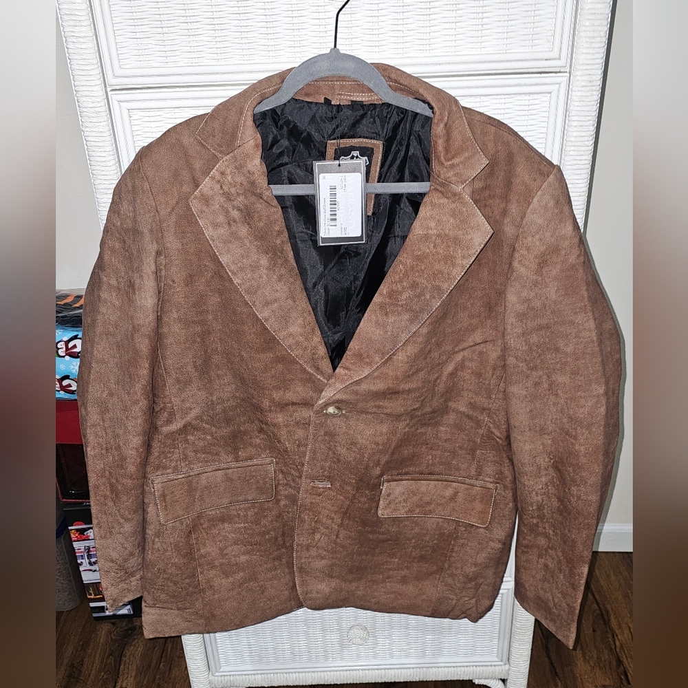 Mens real Leather Blazer size xl